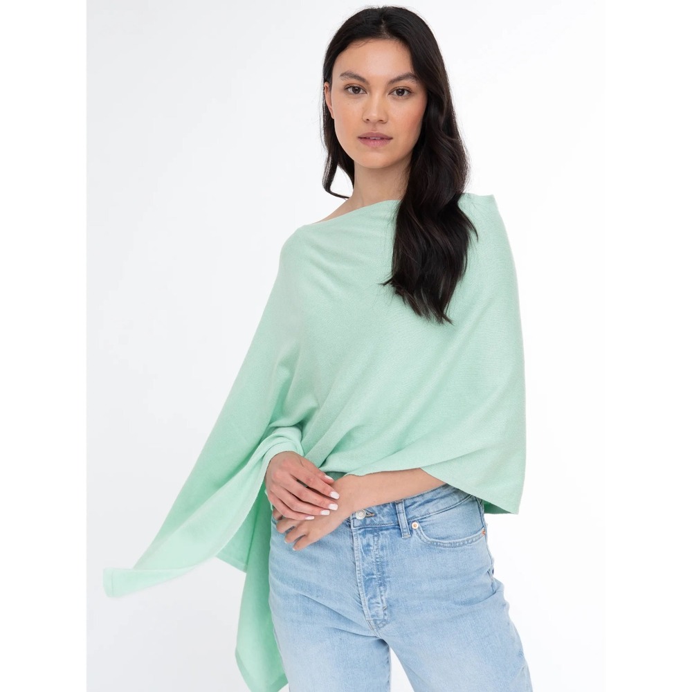 Alashan Cotton Cashmere Cowl Neck Poncho Wrap Topper One Size O/S